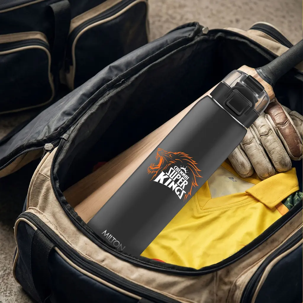 Milton Sports Steel Edge UV Printing Thermoware Bottle With Twin Lid - Chennai Super Kings (CSK) - Milton, view 6