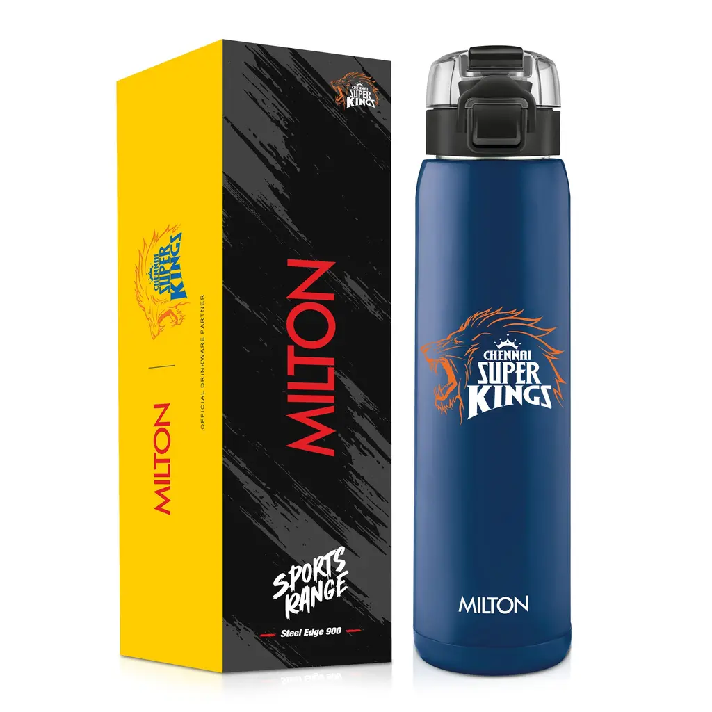 Milton Sports Steel Edge UV Printing Thermoware Bottle With Twin Lid - Chennai Super Kings (CSK) - Milton, view 8