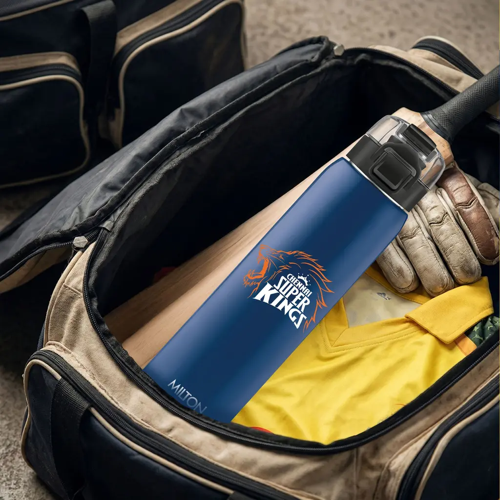 Milton Sports Steel Edge UV Printing Thermoware Bottle With Twin Lid - Chennai Super Kings (CSK) - Milton, view 13