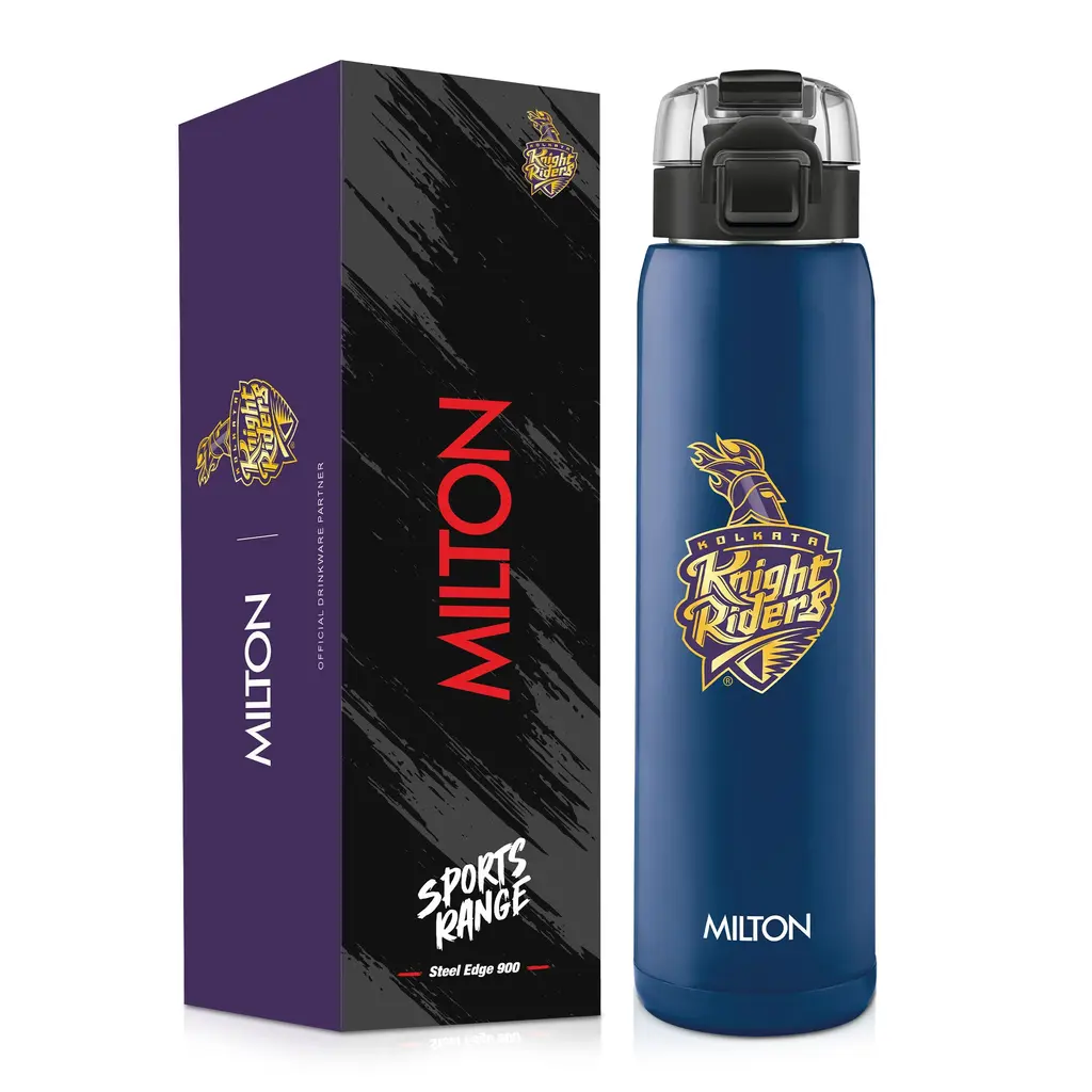 Milton Sports Steel Edge UV Printing Thermoware Bottle With Twin Lid - Kolkata Knight Riders (KKR) - Milton