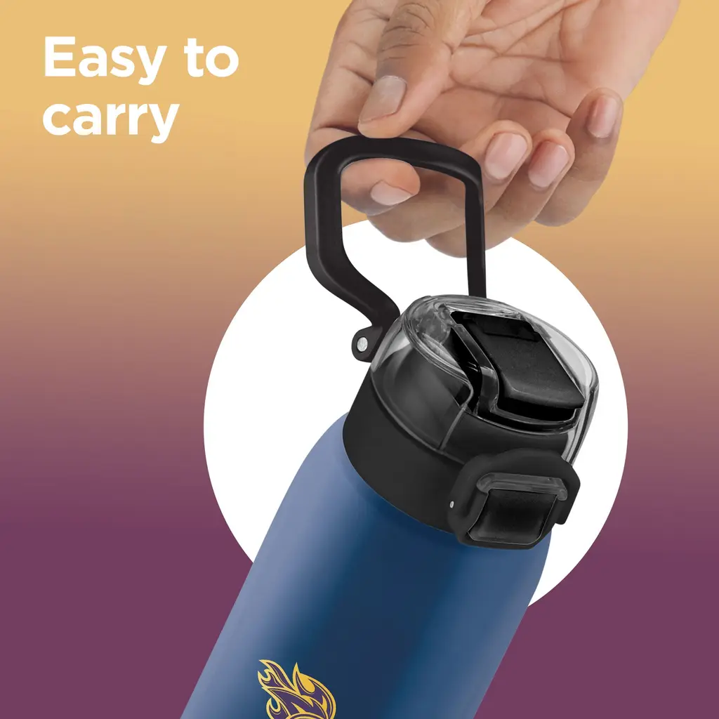 Milton Sports Steel Edge UV Printing Thermoware Bottle With Twin Lid - Kolkata Knight Riders (KKR) - Milton, view 4
