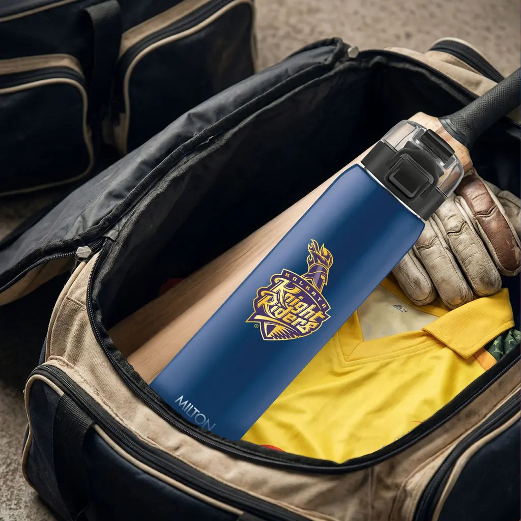 Milton Sports Steel Edge UV Printing Thermoware Bottle With Twin Lid - Kolkata Knight Riders (KKR) - Milton, view 6