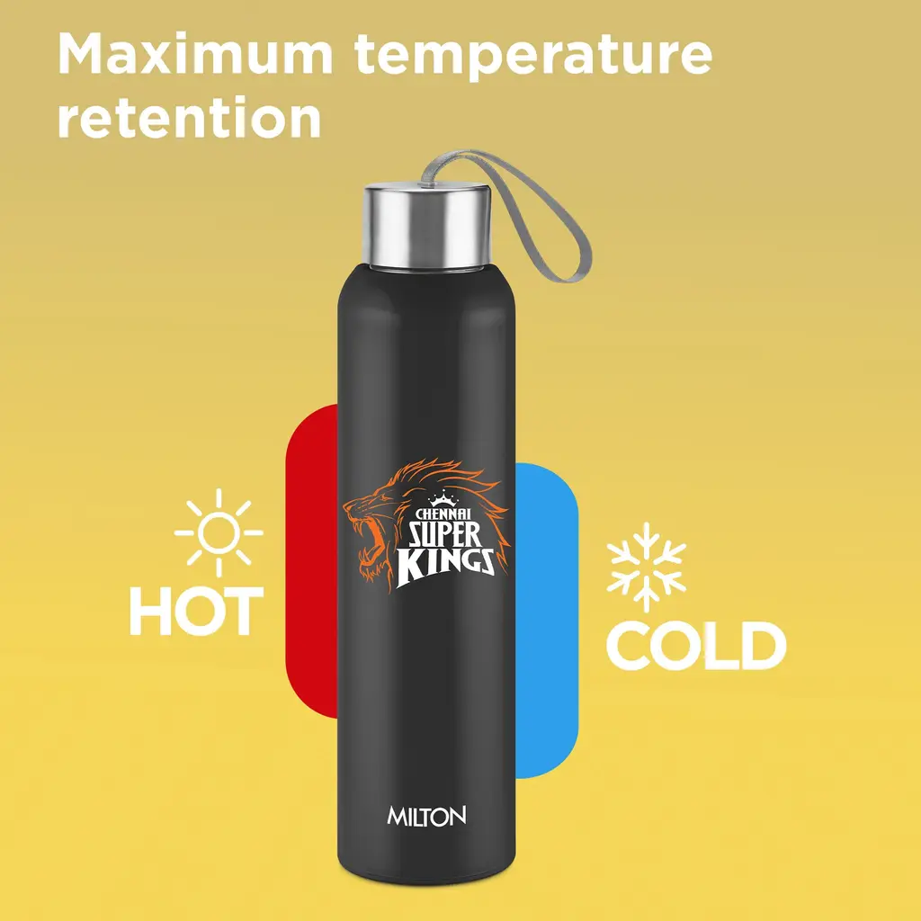 Milton Sports Steel Halo UV Printing Water Bottle - Chennai Super Kings (CSK) - Milton, view 4