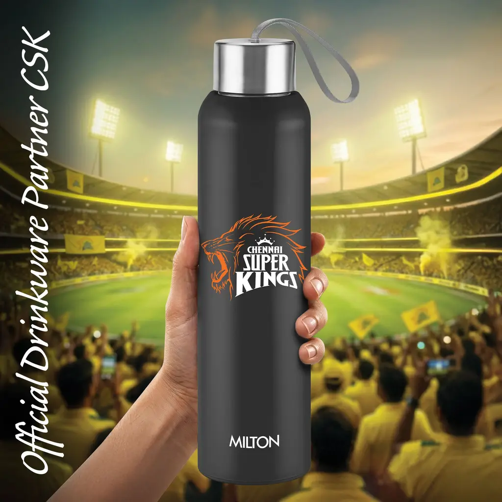 Milton Sports Steel Halo UV Printing Water Bottle - Chennai Super Kings (CSK) - Milton, view 8