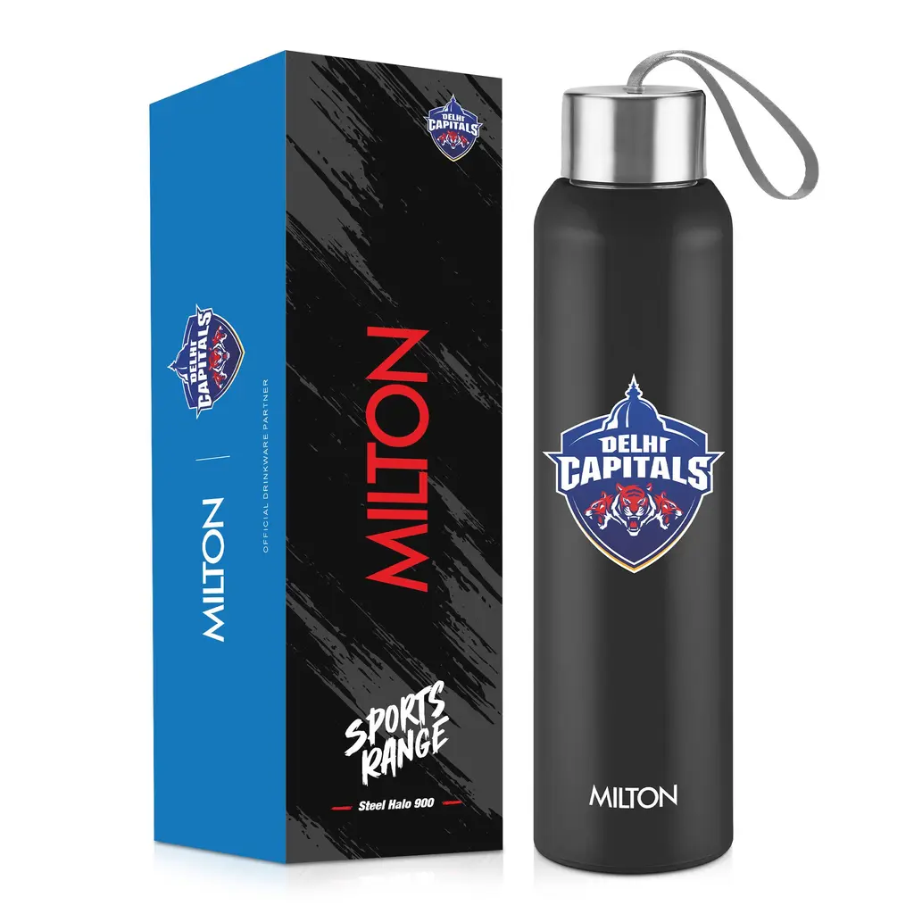 Milton Sports Steel Halo UV Printing Water Bottle - Delhi Capitals (DC) - Milton