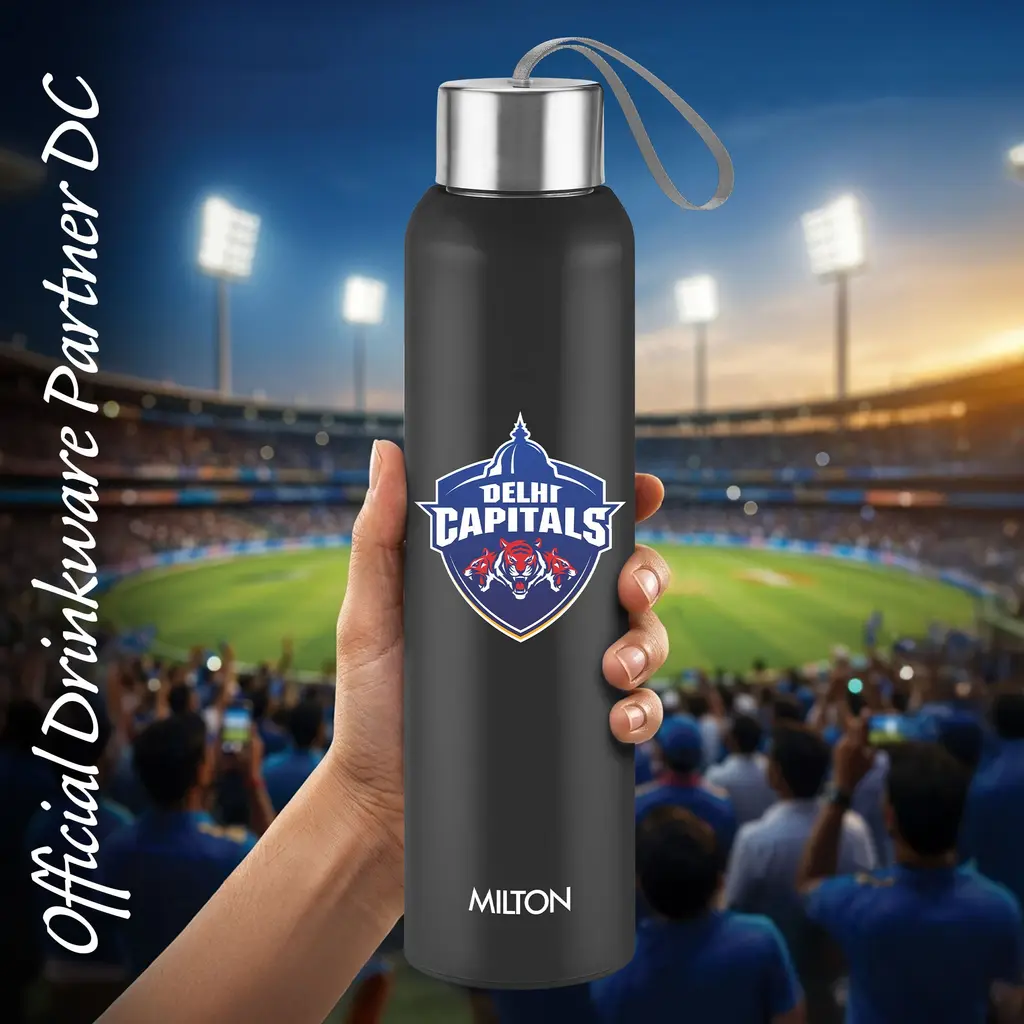 Milton Sports Steel Halo UV Printing Water Bottle - Delhi Capitals (DC) - Milton, view 7