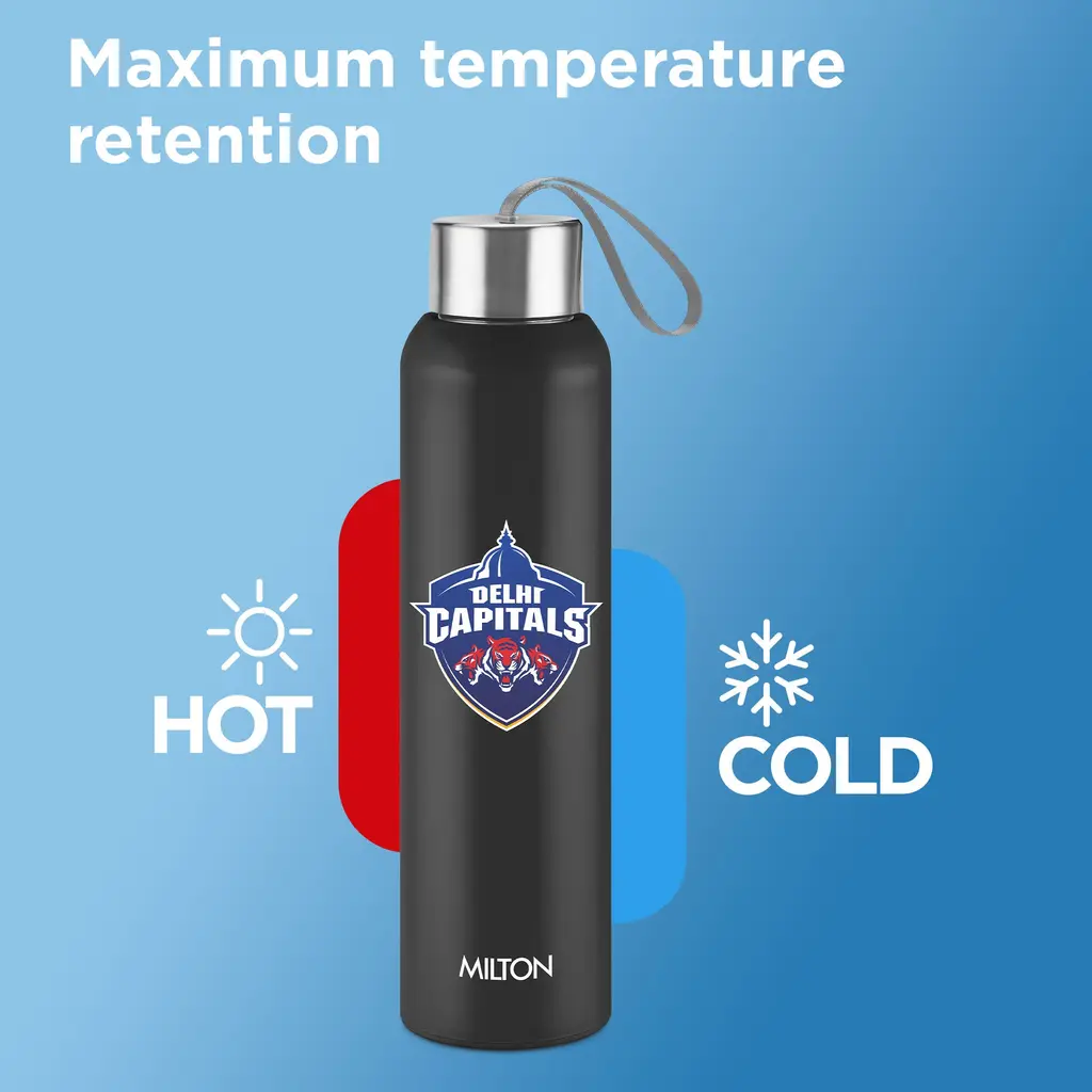 Milton Sports Steel Halo UV Printing Water Bottle - Delhi Capitals (DC) - Milton, view 10