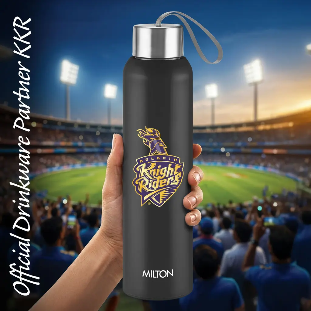 Milton Sports Steel Halo UV Printing Water Bottle - Kolkata Knight Riders (KKR) - Milton, view 8