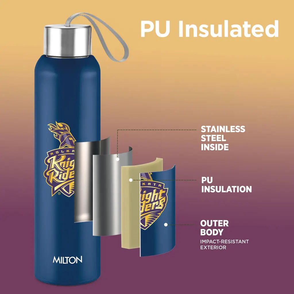 Milton Sports Steel Halo UV Printing Water Bottle - Kolkata Knight Riders (KKR) - Milton, view 11
