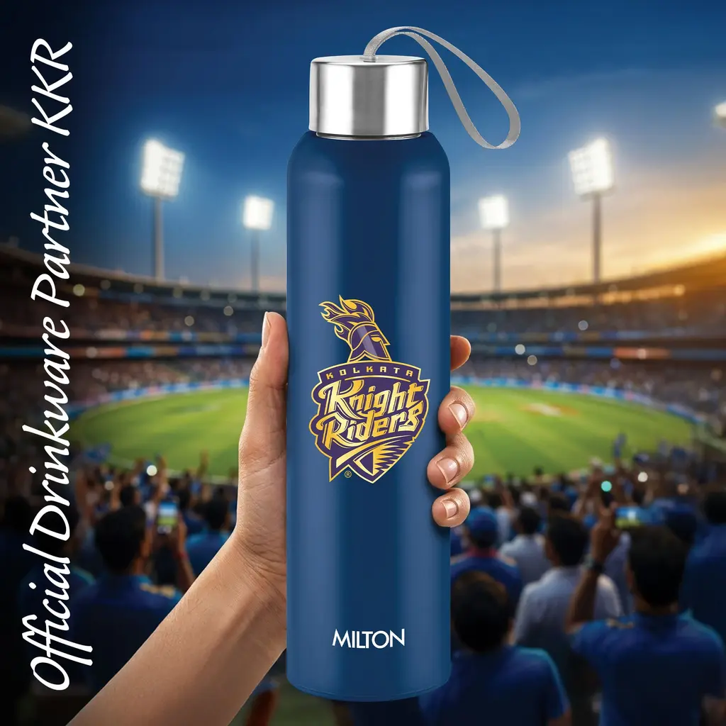 Milton Sports Steel Halo UV Printing Water Bottle - Kolkata Knight Riders (KKR) - Milton, view 17