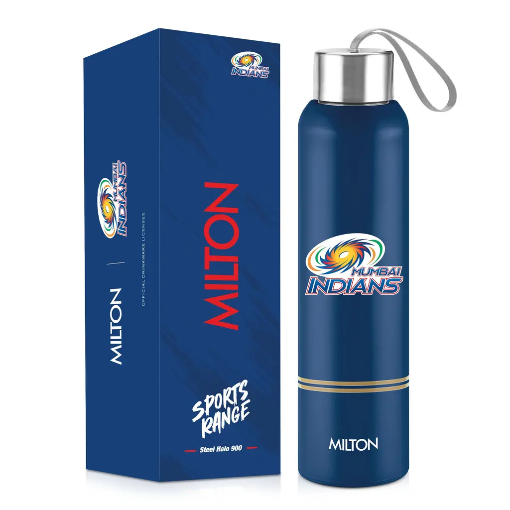 Milton Sports Steel Halo UV Printing Water Bottle - Mumbai Indians (MI) - Milton