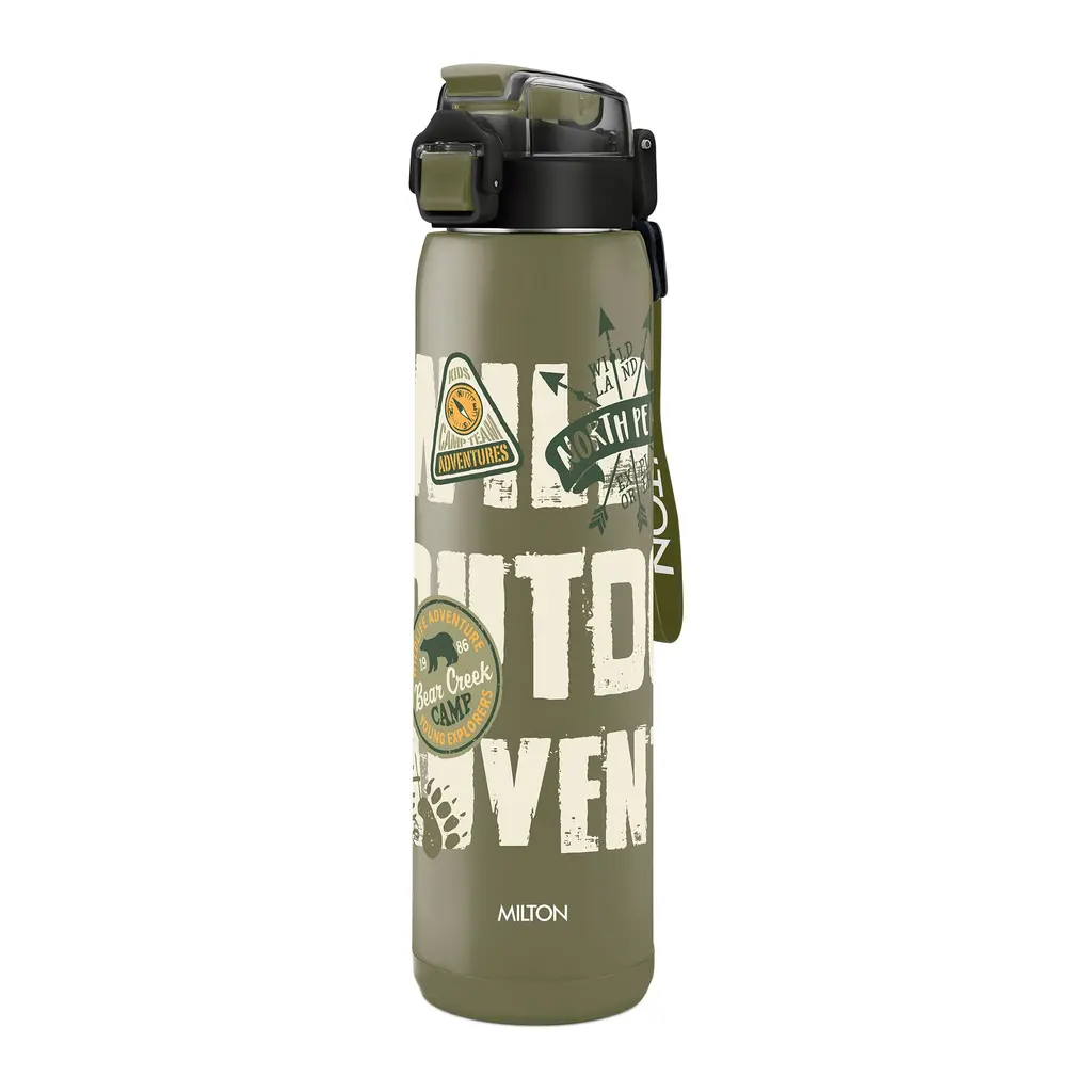 Milton Steel Edge Thermoware Bottle With Twin Lid, view 2