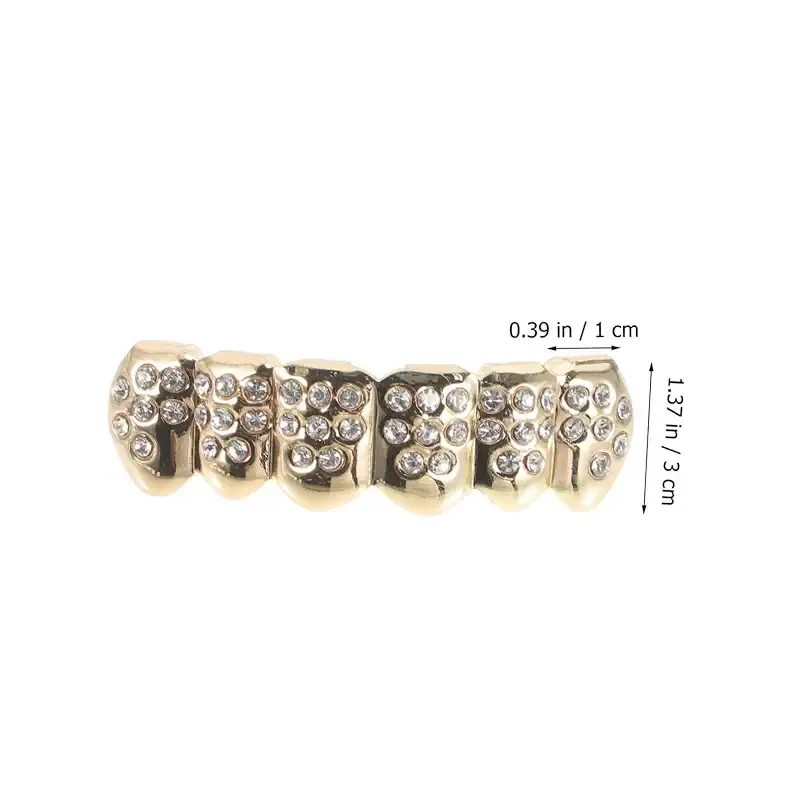 Minkissy 1 set hip-hop fangs Halloween Funny golden braces carrier accessories (-set — minkissy