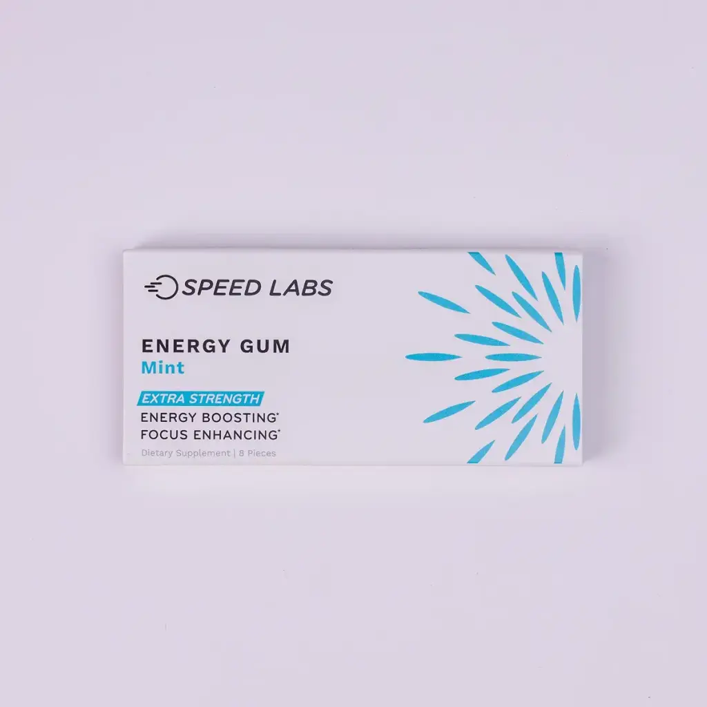 Mint Extra Strength Caffeine Chewing Gum 50mg Caffeine Taurine & B Vitamins Per Piece 48 — Speed Labs