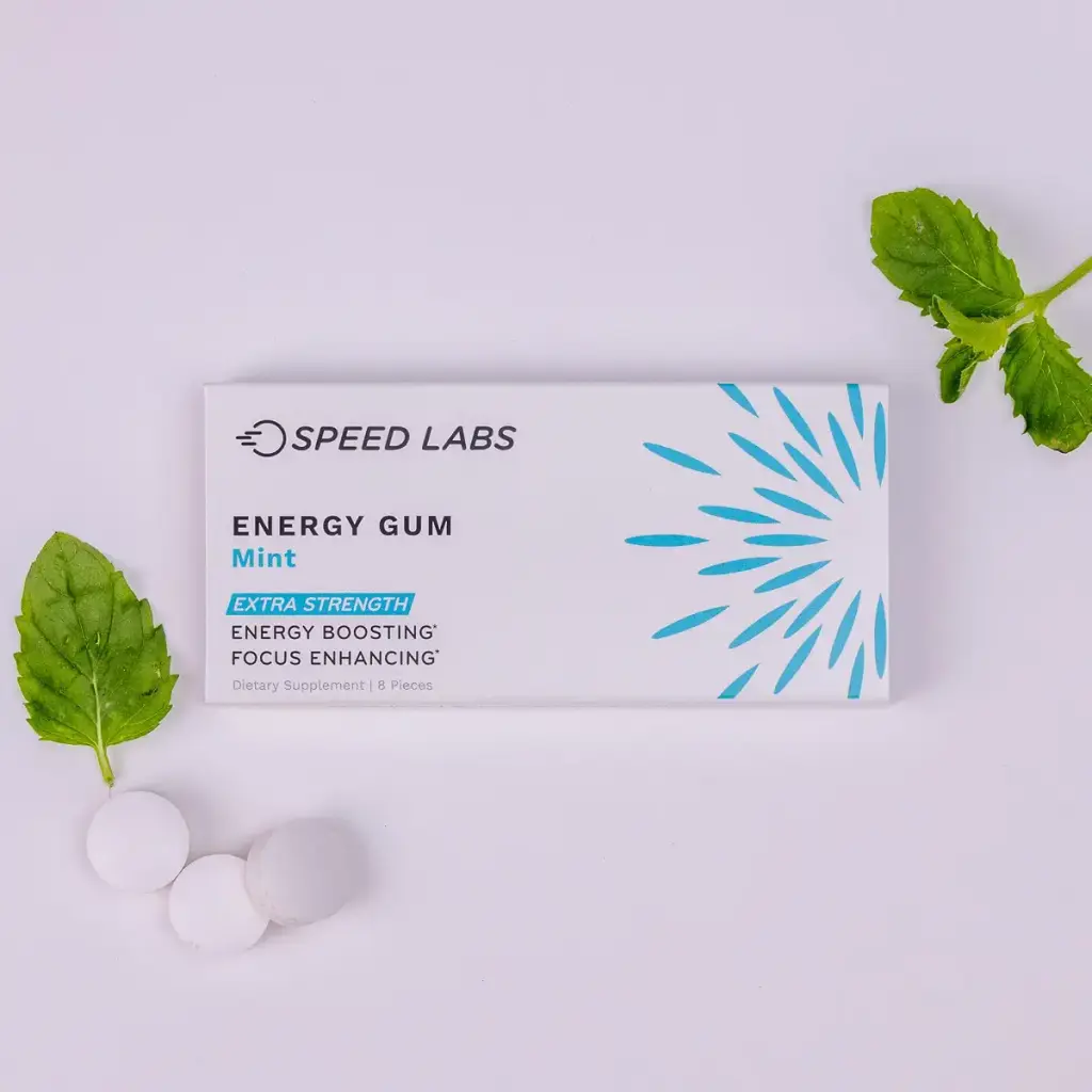 Mint Extra Strength Caffeine Chewing Gum 50mg Caffeine Taurine & B Vitamins Per Piece 48 — Mint