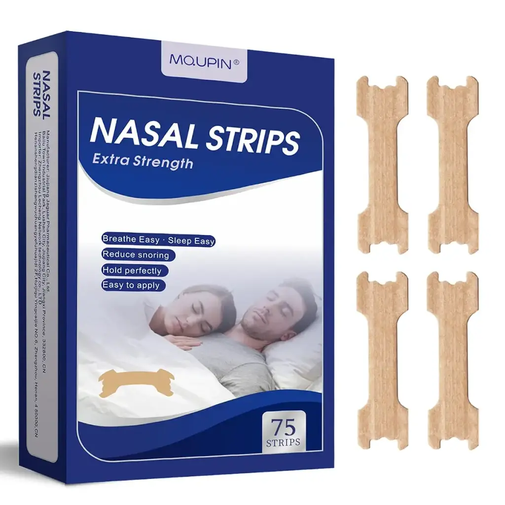 MQUPIN Upgraded Nasal Strips Safe Promotes Nose Breathing Easy Removal(66mm*19mm) (75 Counts 1 box) 75 pcs