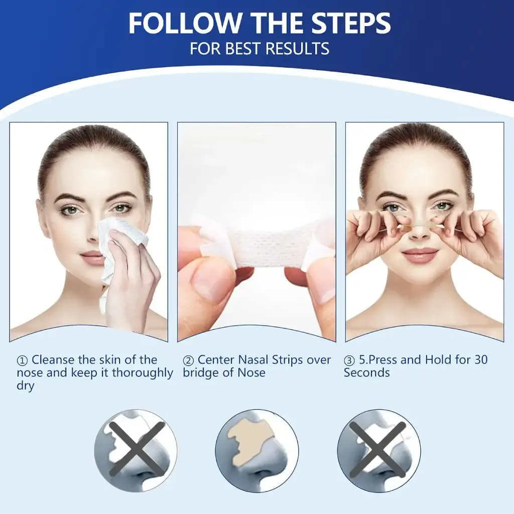 MQUPIN Upgraded Nasal Strips Safe Promotes Nose Breathing Easy Removal(66mm*19mm) (75 — Sleep Wellness