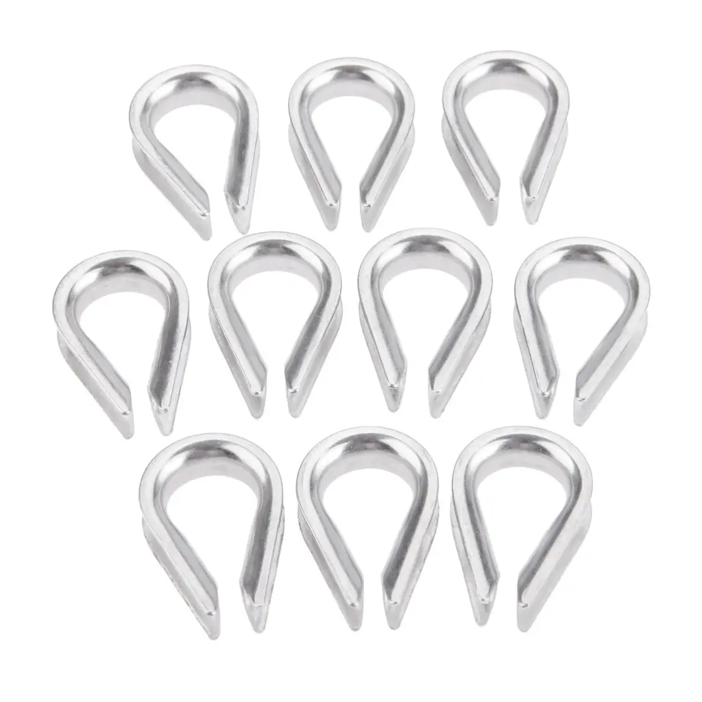 Mtsooning 10PCS Rope Thimble Rigging, 1/4" Wire Chain Thimble, Stainless Steel Cable Clamp Clip for Sailing, Boat Anchor, Fishing, Railing, Hobby, Commercial, Industrial Applications