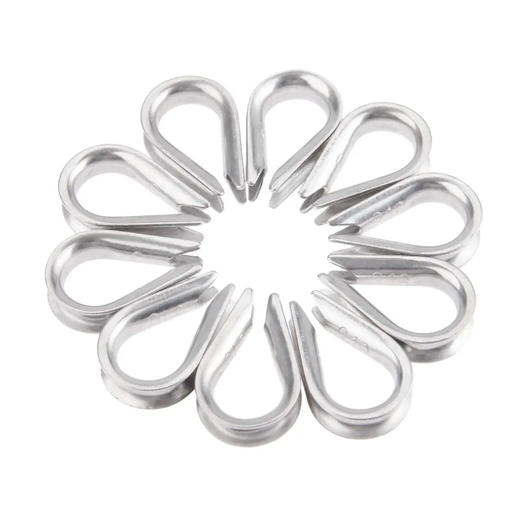 Mtsooning 10PCS Wire Thimble Rigging, M5 Stainless Steel Rope Thimble for 3/16 Inches Diameter Wire Cable
