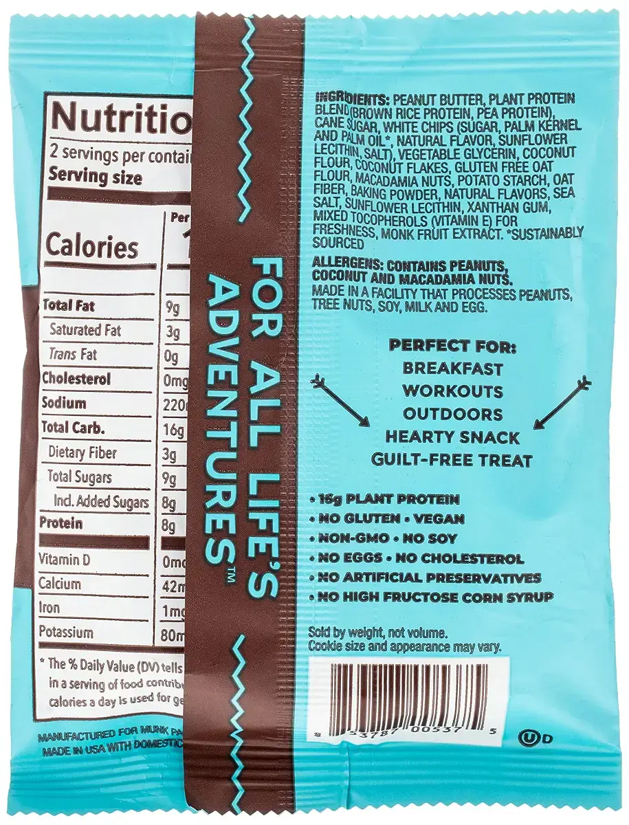 Munk Pack Coconut White Chip Macadamia Protein Cookie with 16 Grams of Protein | Soft — 16 g