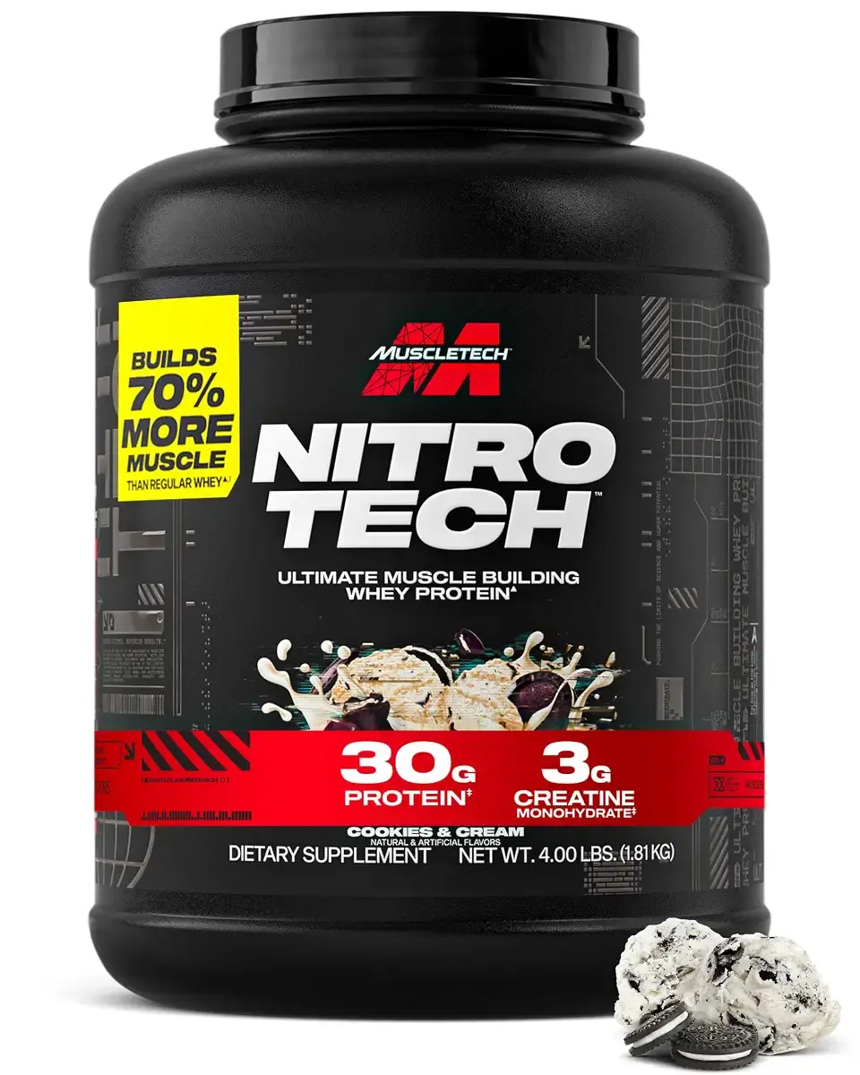 MuscleTech Nitro-Tech Cookies & Cream - 1800g Cookies & Cream 1.8 kg (Lot de 1)