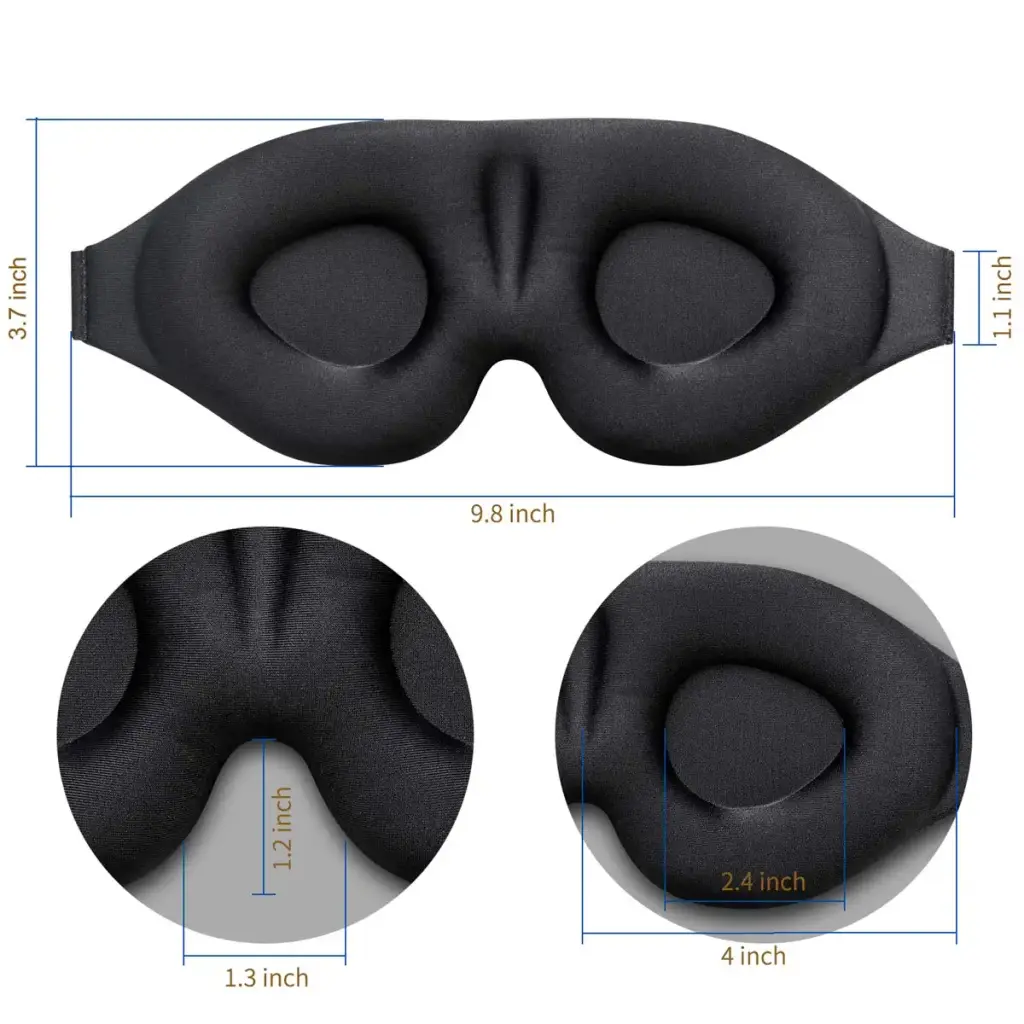 MZOO Sleep Eye Mask for Men Women 3D Contoured Cup Sleeping Mask & Blindfold Concave — Sleep Wellness