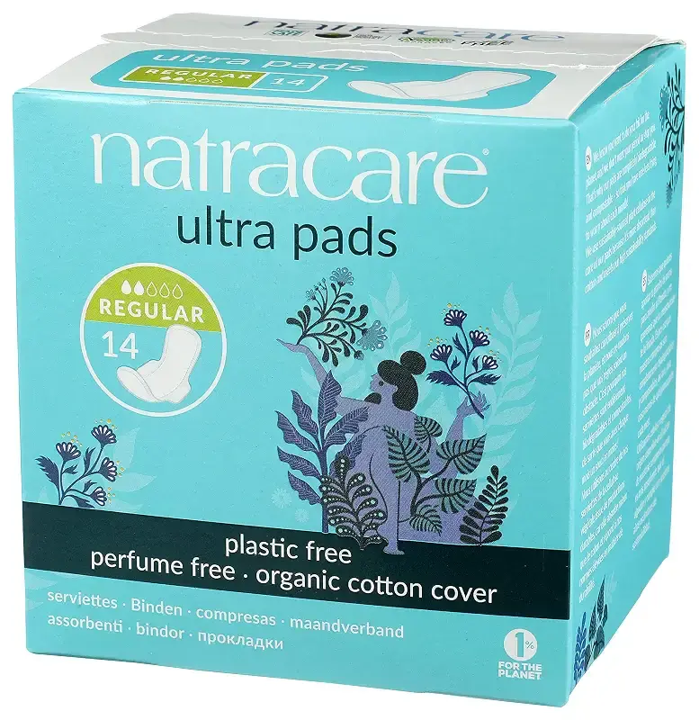 Natracare Slim Fitting Ultra Pads with Wings, Regular, Made with Certified Organic — NATRACARE