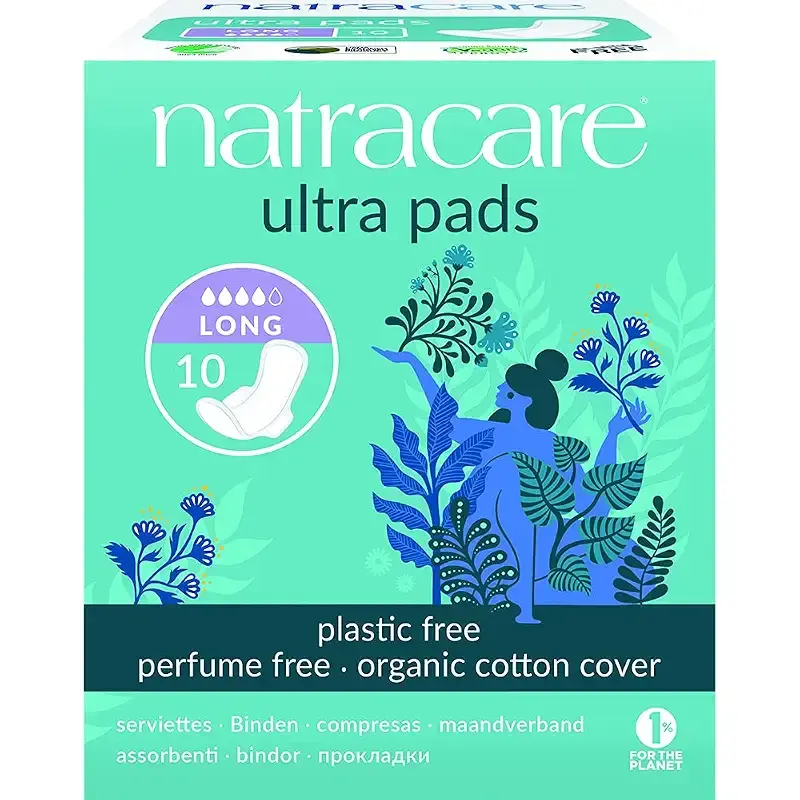 Natracare Ultra Pads Organic Cotton Cover Long 10 Pads