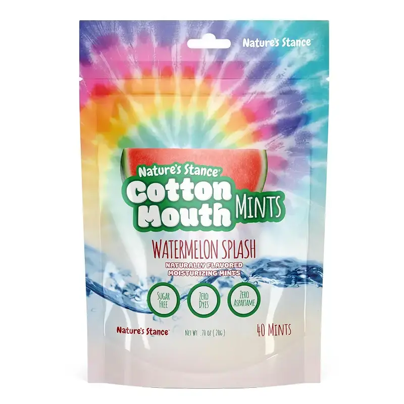 Nature's Stance Cotton Mouth Xylitol Mints Dry Mouth Lozenges Sugar Free Mouth Watering Mints - Stimulates Saliva & Freshens Breath 40 Count (Watermelon Splash)