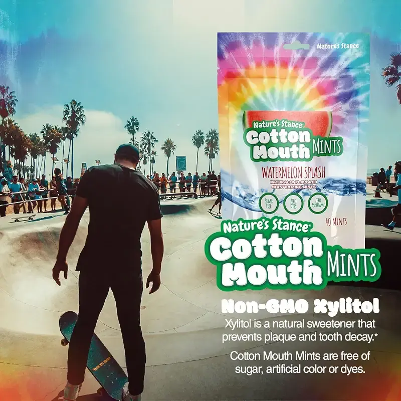 Nature's Stance Cotton Mouth Xylitol Mints Dry Mouth Lozenges Sugar Free Mouth Watering — Oral Care