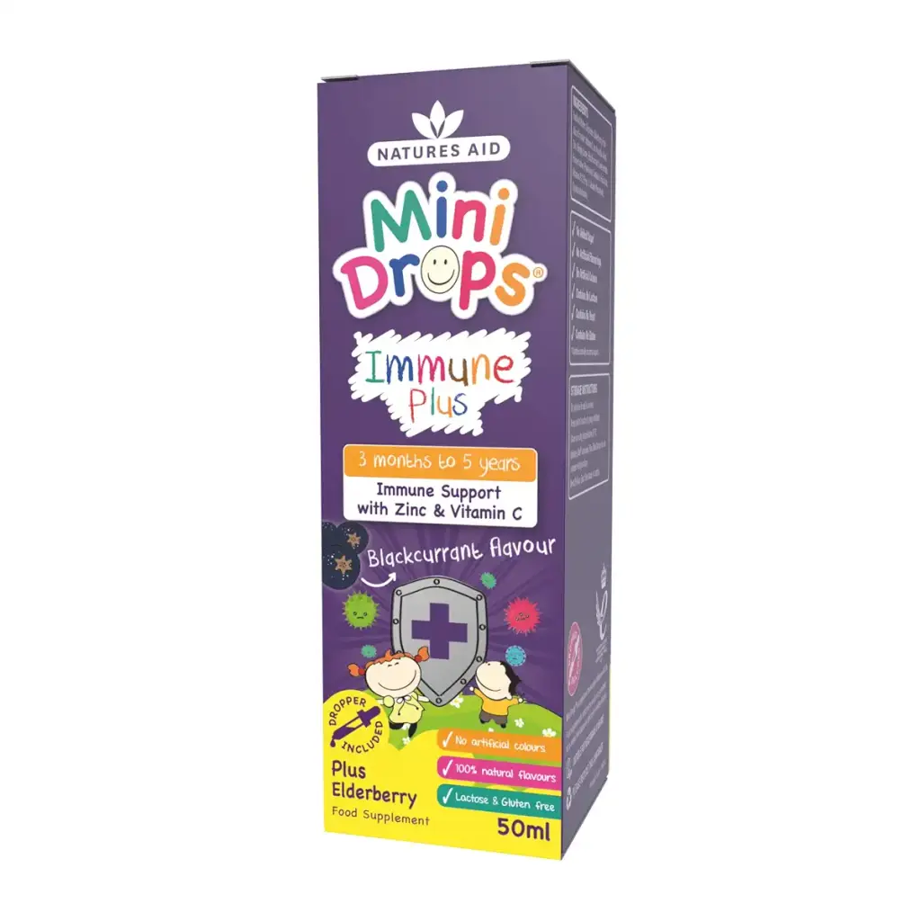 Natures Aid Immune Plus Mini Drops for Infants and Children No Added Sugar 50 ml (Pack of — 50 ml
