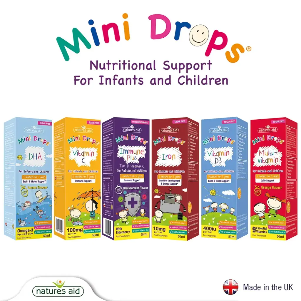Natures Aid Immune Plus Mini Drops for Infants and Children No Added Sugar 50 ml (Pack of — Liquid