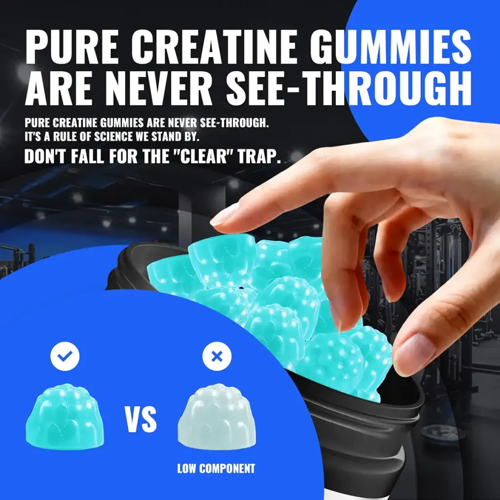 Natures Aid NSF Certified Creatine Gummy 5g - Creatine Monohydrate Gummies Pre-Workout — Gummies