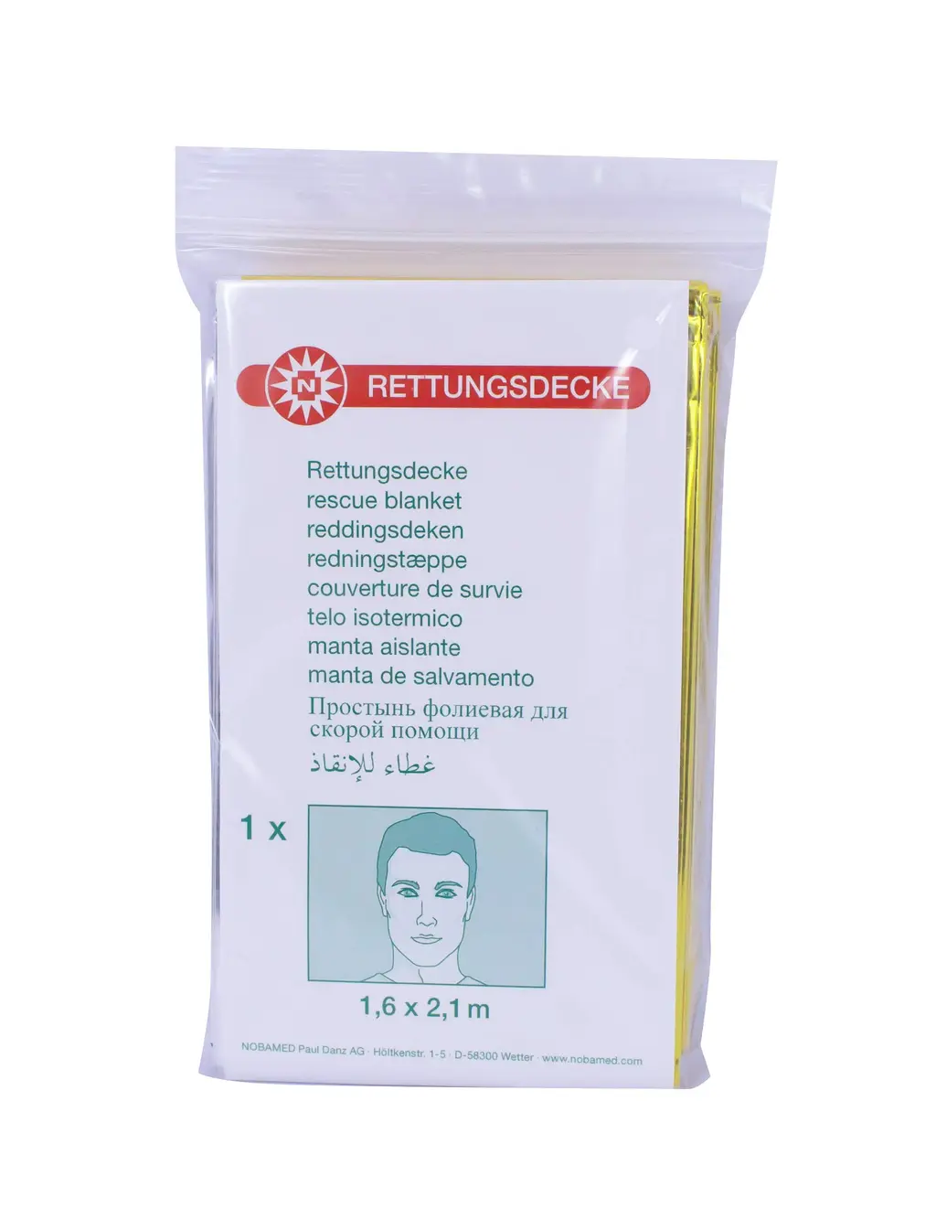 Noba Association Emergency Blanket Extra Large Emergency Blanket Rescue Sheet Size: 1.6 x 2.4 m Wrapped in Bandages Various Quantities Available