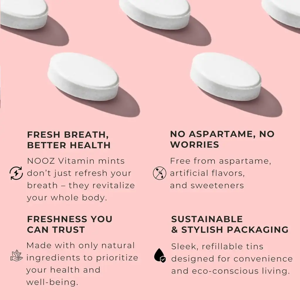 NOOZ Vitamin Mints - Immunity & Vitality - Refreshing Mint Flavor | Sugar-Free — Sports Nutrition