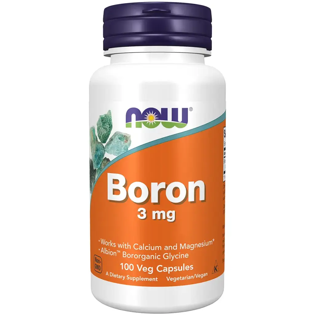 Now Foods Boron 3mg 100 Vegan Capsules Lab-Tested Gluten Free Soy Free Vegetarian