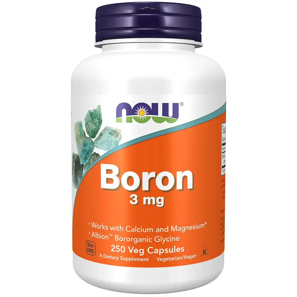 Now Foods Boron 3mg 250 Vegan Capsules Lab-Tested Gluten Free Soy Free Non-GMO Vegetarian