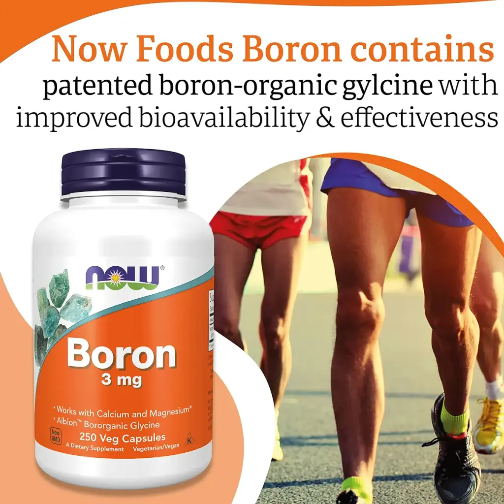 Now Foods Boron 3mg 250 Vegan Capsules Lab-Tested Gluten Free Soy Free Non-GMO Vegetarian — 3 mg