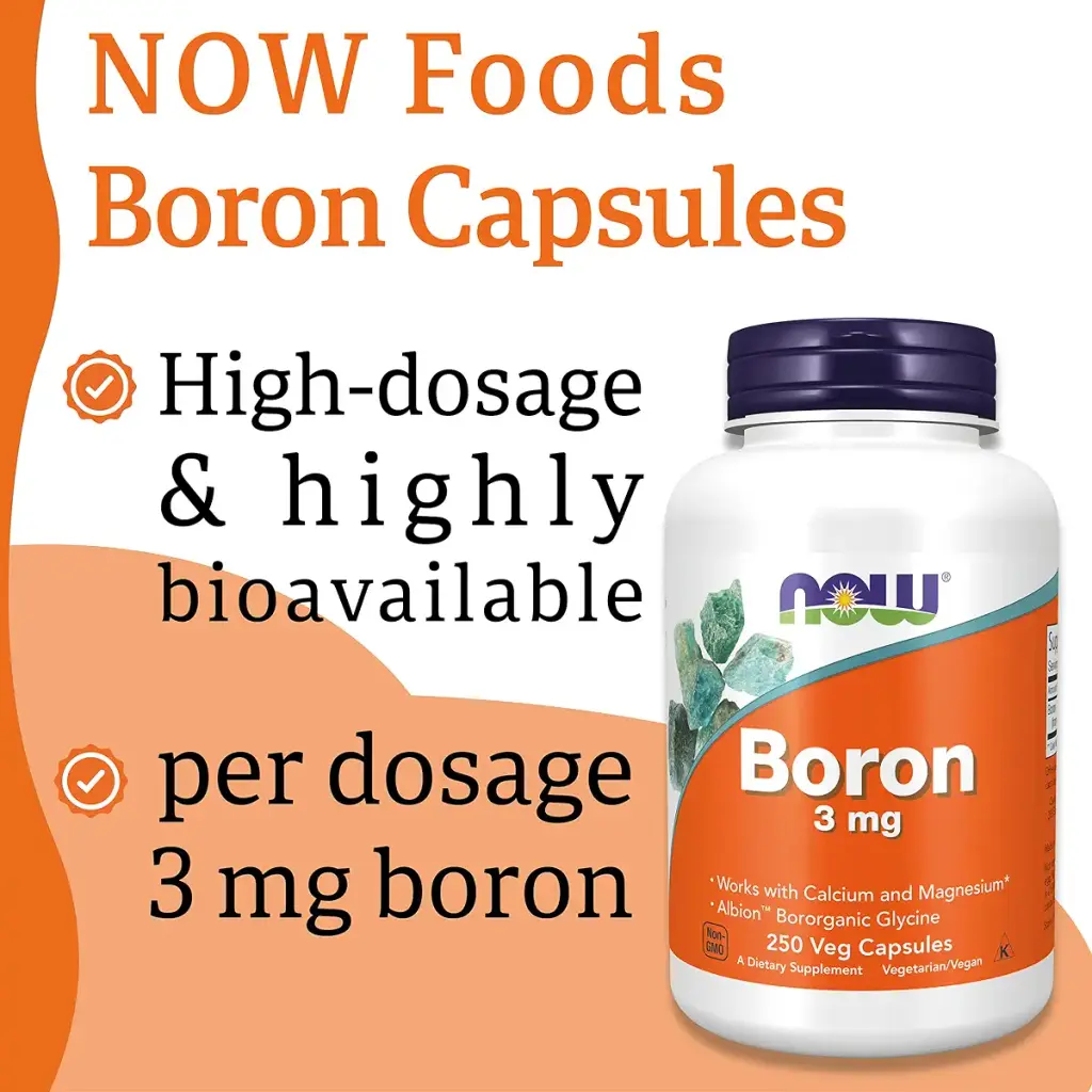 Now Foods Boron 3mg 250 Vegan Capsules Lab-Tested Gluten Free Soy Free Non-GMO Vegetarian — Vitamins