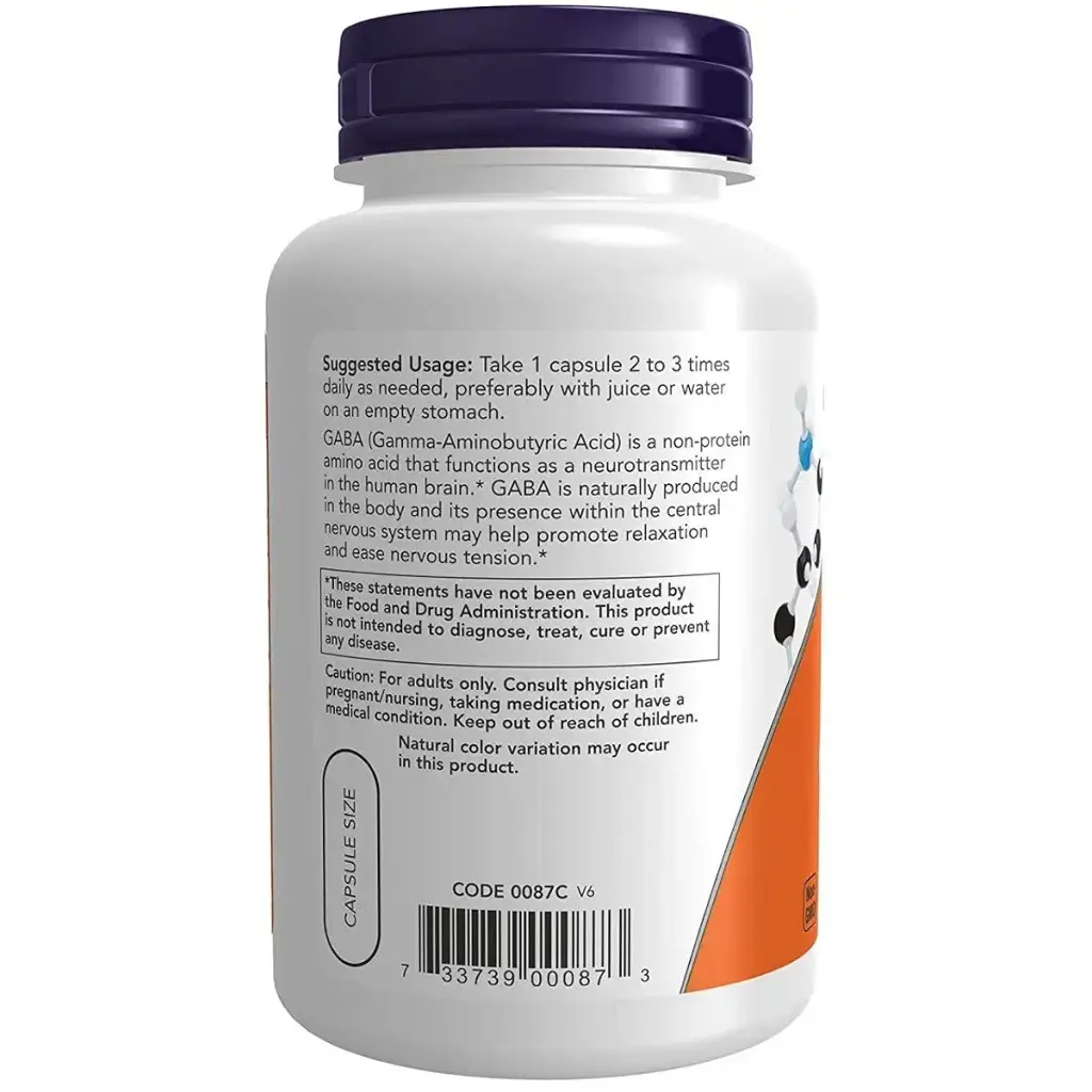 Now Foods GABA 500 mg 100 Veg Capsules — Capsules