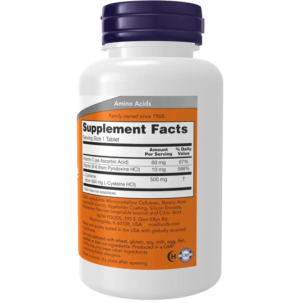 Now Foods L-Cysteine 500 mg 100 Tablets — 500 mg