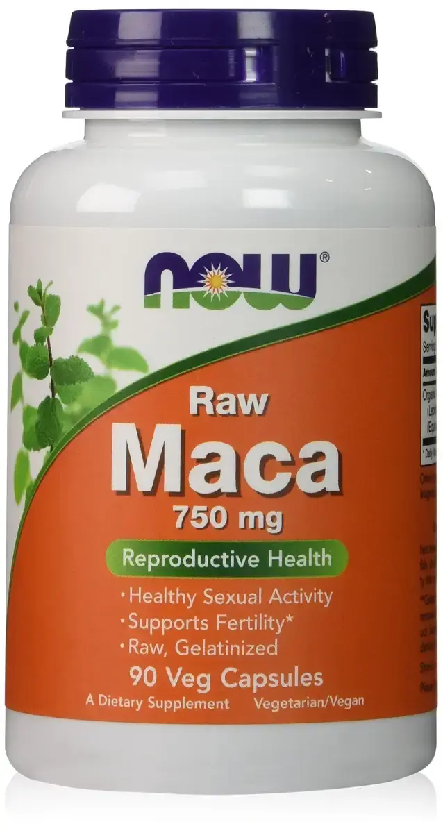 Now Foods Maca Raw- 750 mg 90 Veg Capsules
