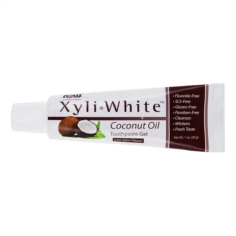 Now Foods Solutions XyliWhite Toothpaste Gel Coconut Oil Mint Flavor 1 oz (28 g)