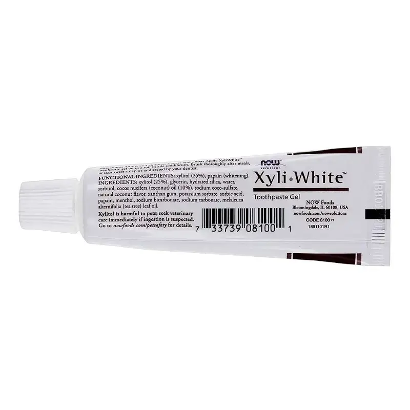Now Foods Solutions XyliWhite Toothpaste Gel Coconut Oil Mint Flavor 1 oz (28 g) — 1 oz