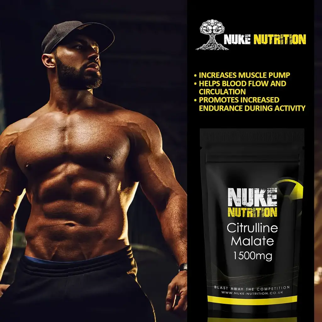 Nuke Nutrition L Citrulline Malate Capsules | 60 Capsules | High Strength 1500mg Dose — pack of 60