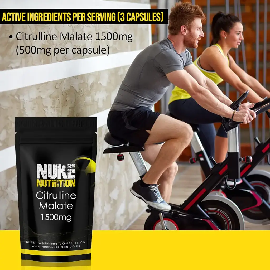 Nuke Nutrition L Citrulline Malate Capsules | 60 Capsules | High Strength 1500mg Dose — Sports Nutrition