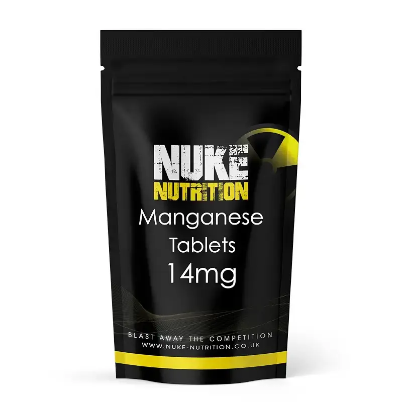 Nuke Nutrition Manganese 14mg - 60 Tablets - Manganese Supplement to Support Strong Bones & Metabolism - Antioxidant to Protect Immunity - Highly Bioavailable Form for Rapid Absorption 60 count (Pack of 1)