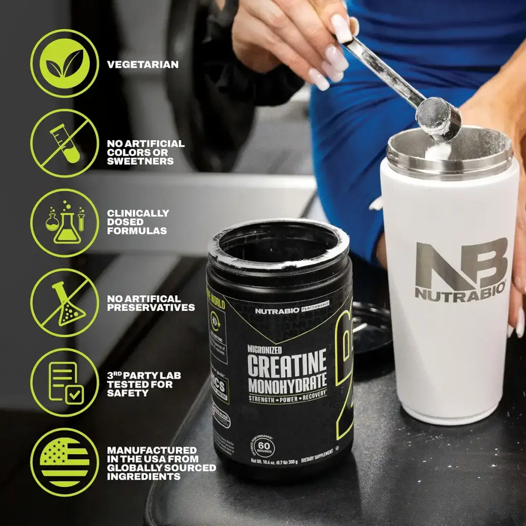 NutraBio Pure Micronized Creatine Monohydrate Powder Supplement, Unflavored, (300 g) — 300 g