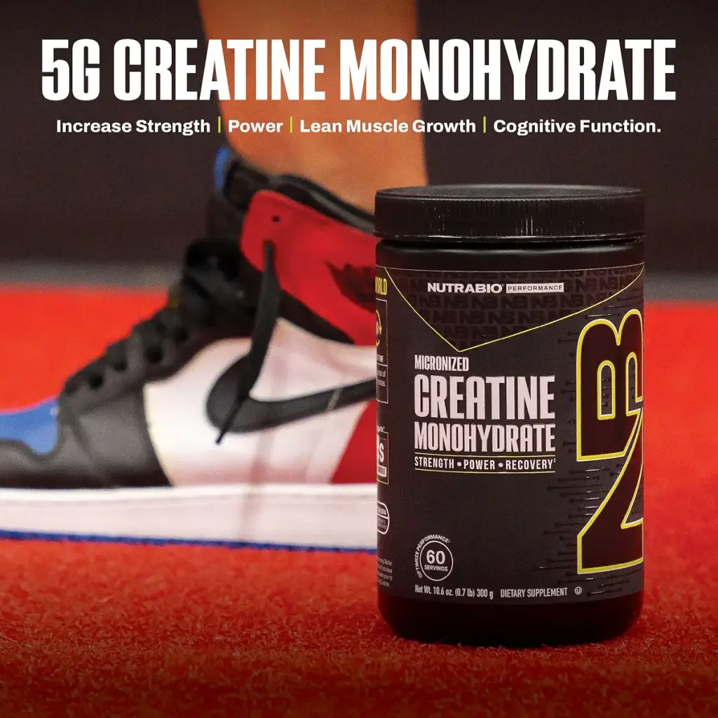 NutraBio Pure Micronized Creatine Monohydrate Powder Supplement, Unflavored, (300 g) — Powder