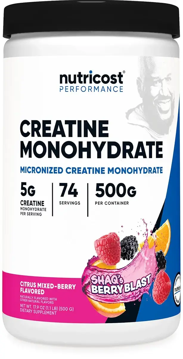 Nutricost Creatine Monohydrate Powder (Shaq's Berry Blast 500 Gram) - Micronized Creatine Supplement Vegan GMO-Free Gluten-Free 74 Servings Shaq's Berry Blast 508 Gram (Pack of 1)